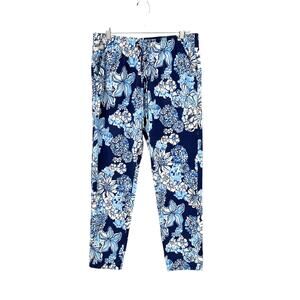 Lilly Pulitzer Pants Emora Knit Low Tide Navy Bouquet All Day Size Large